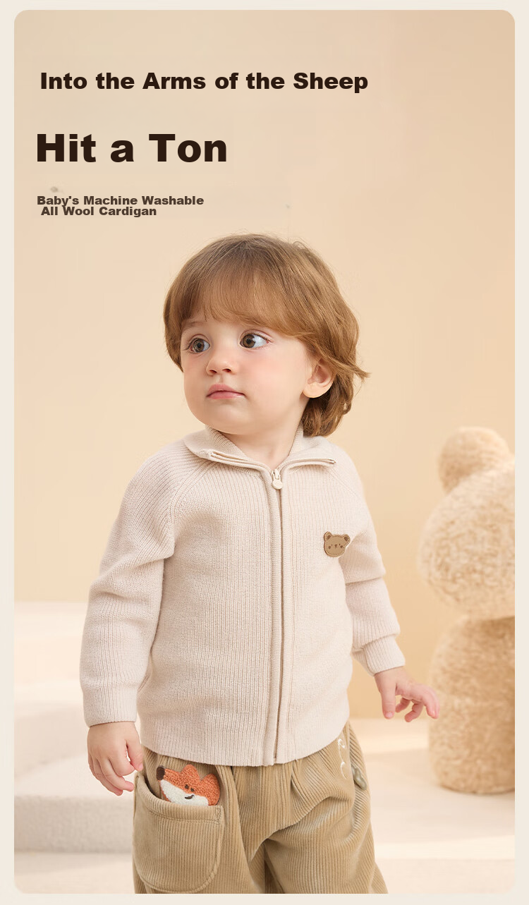 BALABALA Children's Clothing, Baby Sweater, Winter Undershirt for Kids, Infant Wool Sweater, Cardigan, Warm Knitted Cardigan for Boys And Girls 2