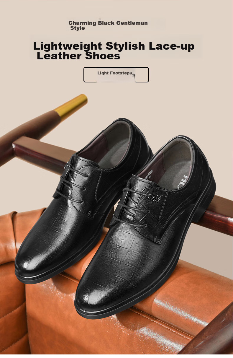 HLA Leather Shoes for Men, Business Formal Spring And Summer Shoes, Derby Casual Men's Shoes HAAPXM4DBG576, Brown, Size 42 1