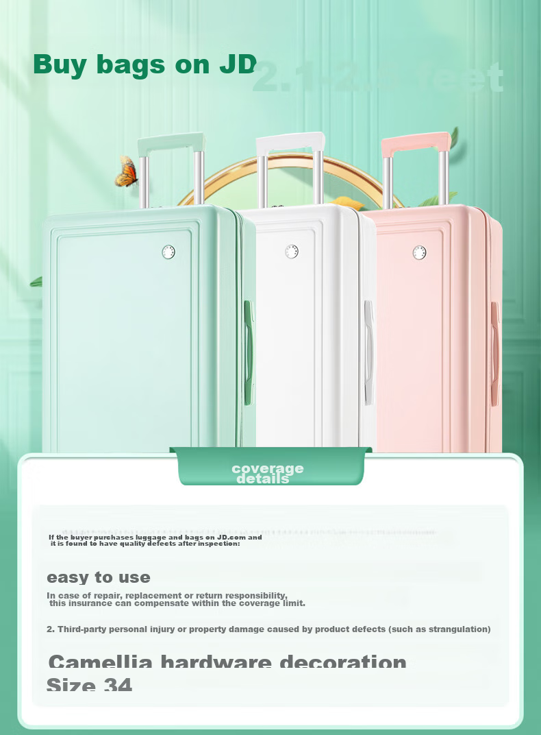 B.L.B.L Luggage, 26-Inch Suitcase, Stylish Travel Case, Password Lock, Large Capacity Leather Suitcase for Men And Women, White Color 19