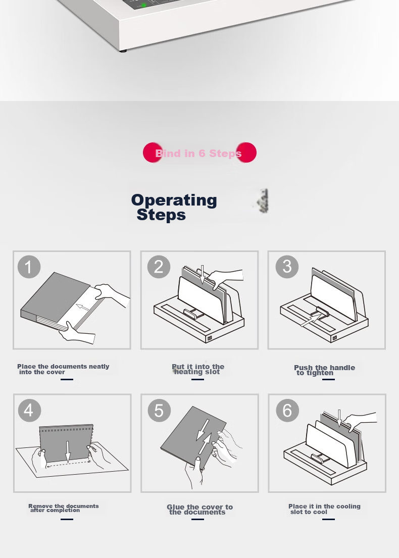 Deli 22mm Contract Tender Document File Hot Melt Glue Binding Machine, Hot Melt Financial Voucher Binding Machine, Non-Destructive Glue Binding, Intelligent Temperature Control, 14672 17