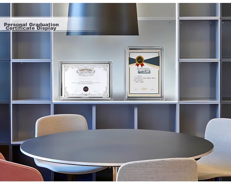 Weiji A4 Acrylic Crystal Honor Certificate Frame, Award Display Stand, High-End Customized Appointment Letter, Graduation Certificate Cover, Customized Collection, Donation, Award, Outstanding Employee, 1701 9