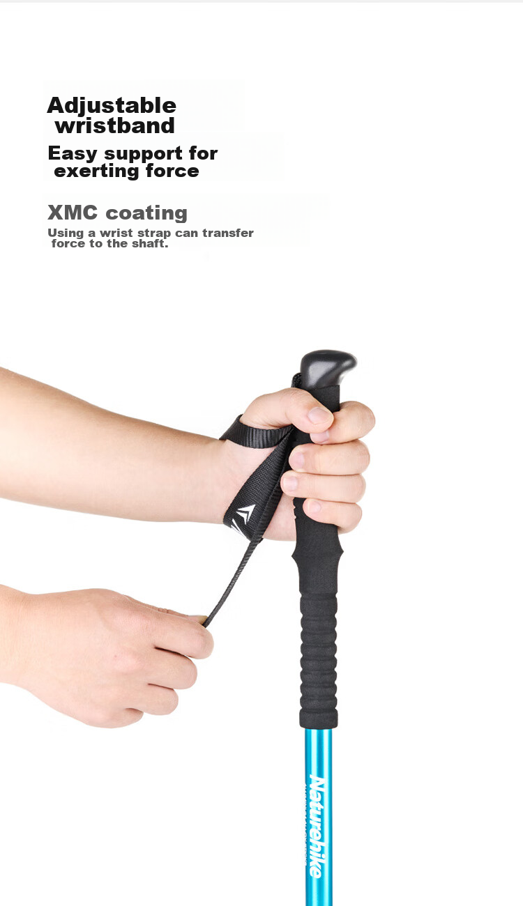 Naturehike Noke Qingxue Base Outdoor Children's Trekking Pole, Telescopic Hiking Pole for Men And Women, Ultra-Light Aluminum Alloy Pole, Black 8