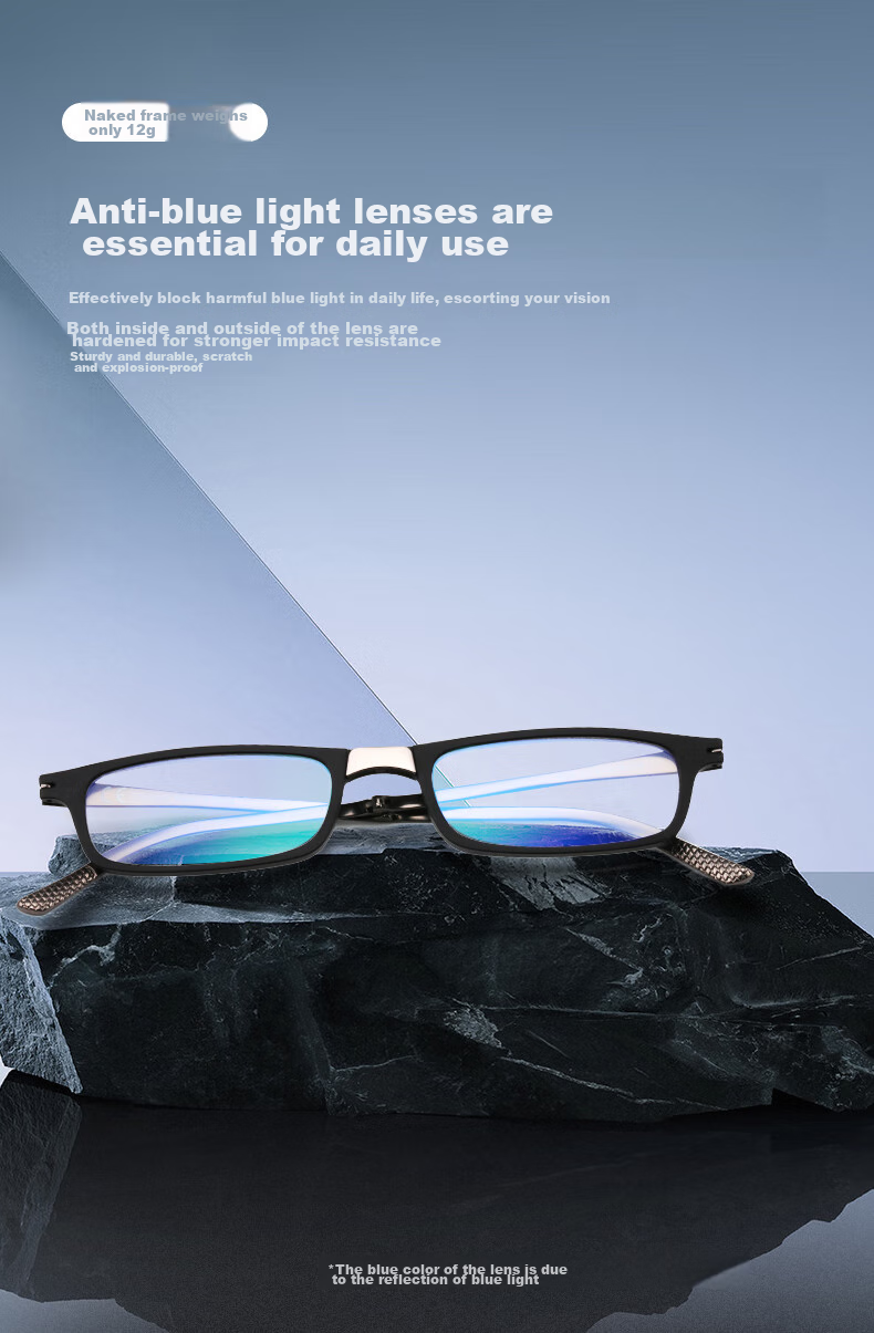 WESEE Men's Reading Glasses, Foldable German Patent Brand, High-End Women's Anti-Blue Light Ultra-Light Reading Glasses, Portable Genuine Product 3