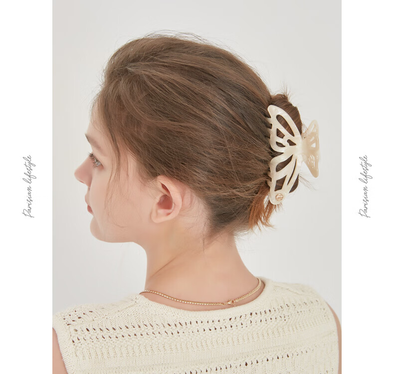 ELLE Elegant Simple Hair Clip, Large Acrylic Back-Of Claw Clip for Women, Mid-Autumn Festival Gift for Girlfriend 4