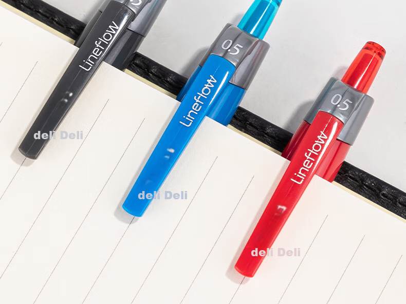 Deli Premium Smooth S08 Retractable Office Gel Pen, 0.5mm Bullet Tip, 12 Pens/box, 9 Black 2 Red 1 Blue, 33698 Gaokao Exam 15