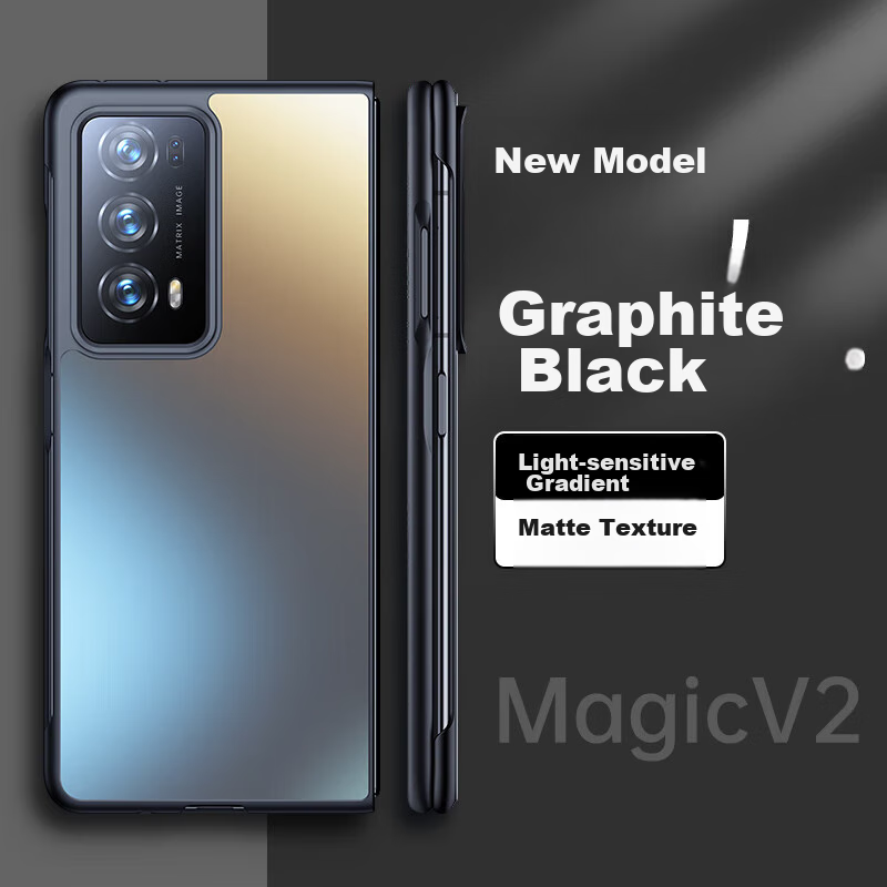 Противоударный чехол KEKLLE для Honor Magic V2, ультратонкий, бизнес-стиль, черный, песочный
