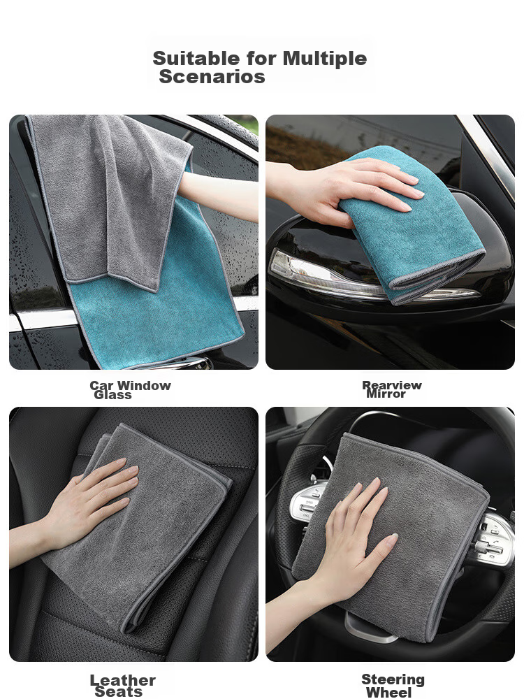 Good Weather Cleaning Cloth, Car Wash Towel, Glass Wiping Cloth, Housekeeping Cleaning Cloth, Short-Staple Fiber, 2 Pieces, 40*60 Cm 9