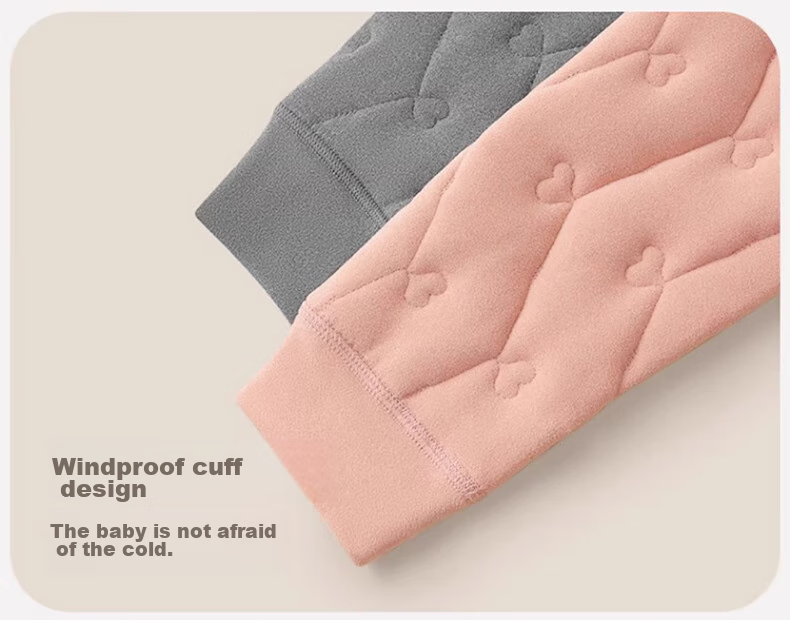 LangSha Children's Wool Thermal Pants, Boys' Autumn And Winter Fleece-Lined Thick Base Layer, School Uniform Essential, Youth Cotton Trousers 15