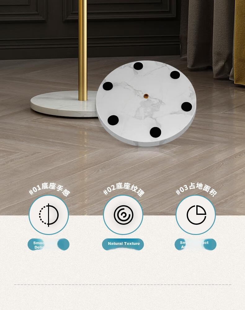 Jialiren Coat Rack, Floor-Standing Clothes Hanger, Luxury Marble Tray, Bedroom Living Room Corner Standing Hook Coat Rod, Bag Hanger 13