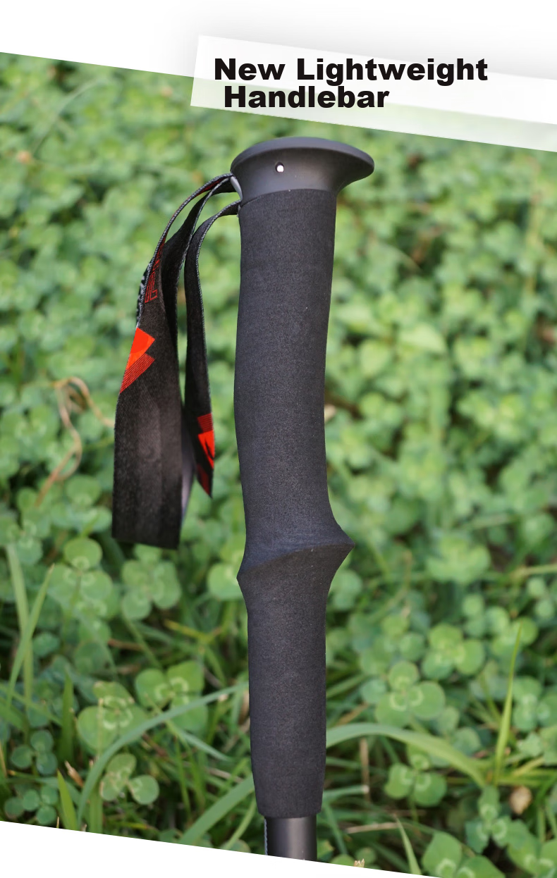 Pioneer Tenglongxing 6 Series, T800 Grade Carbon Fiber Ultra-Light Three-Section Telescopic Outdoor Trekking Pole, Cane, Black 11