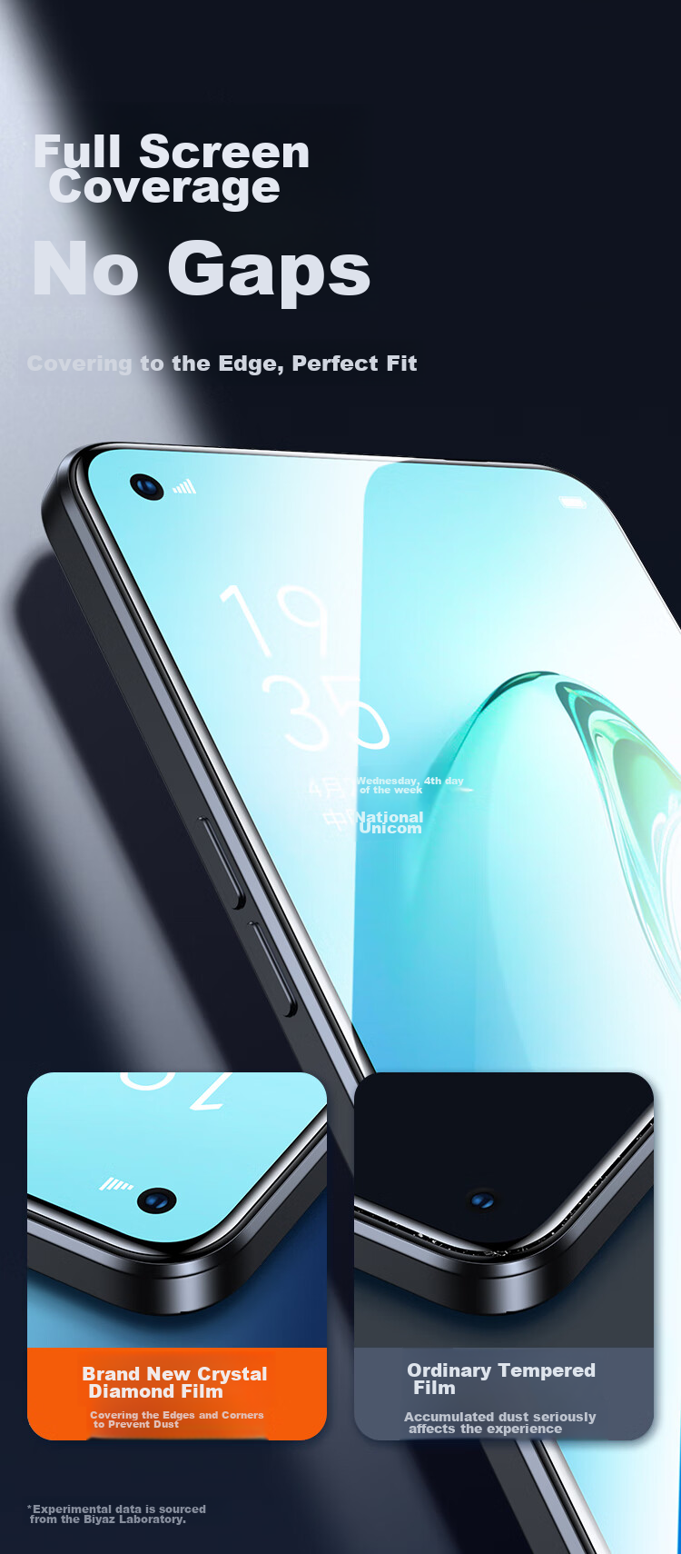 BIAZE [Triple Enhanced] Tempered Glass Screen Protector for OPPO Reno8, High-Definition Anti-Scratch Wear-Resistant Strong Anti-Fingerprint Glass Protective Film Front Film JM292 9