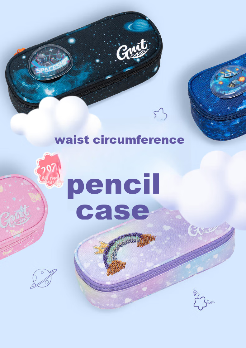Gmt for kids Student Lightweight Organizer Pencil Case Children's Pencil Bag Elementary School Students Black Armor (Free Gift) 1