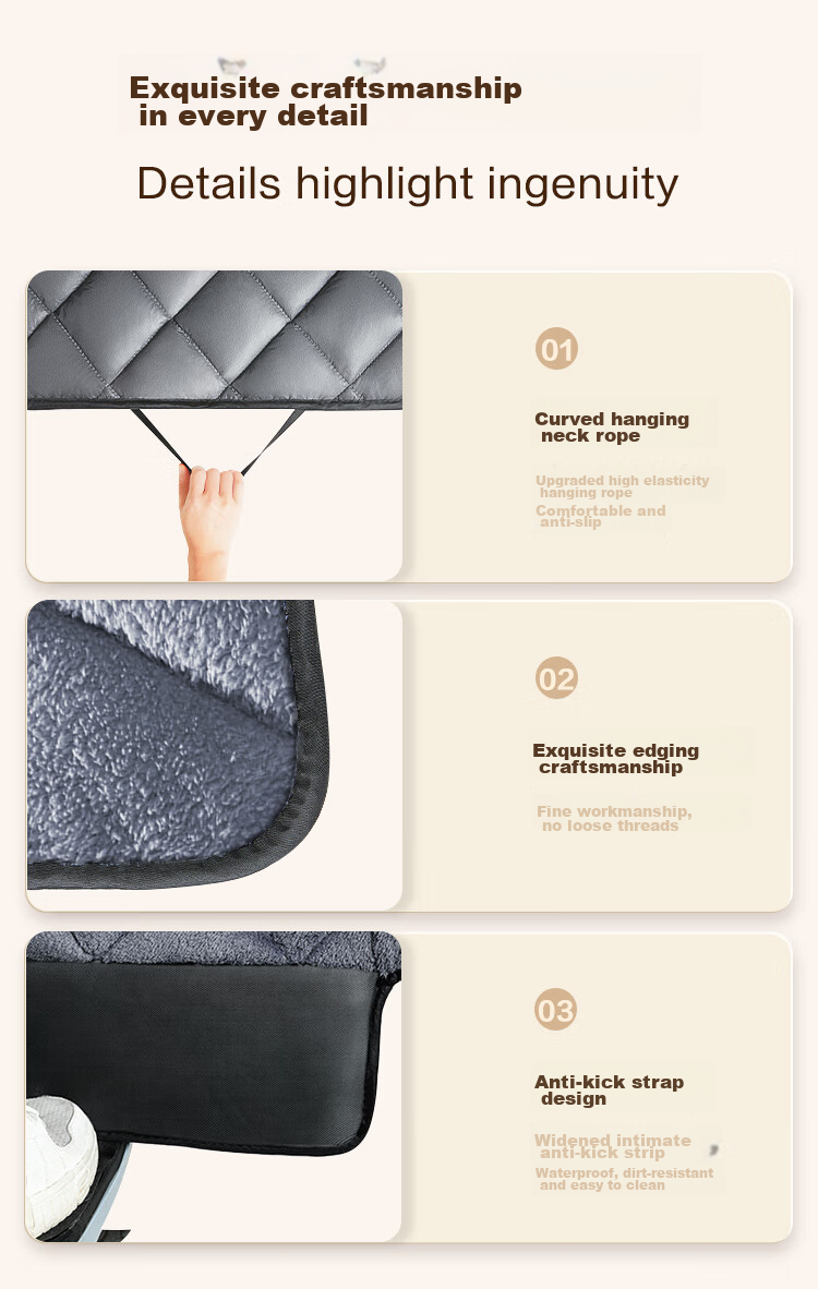 JD Original Electric Scooter Windshield Cover, Thickened Waterproof Battery Car Spring And Autumn Windproof Warm Widened Side Wing PU Leather 13