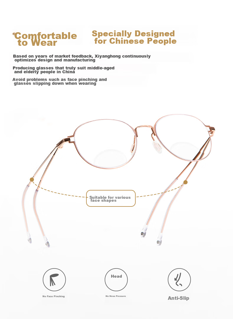Xiyanghong Reading Glasses for Women, Bifocal Anti-Blue Light Fashionable Invisible Dual-Light High-Definition Presbyopic Glasses AX5327 250 Degrees 10