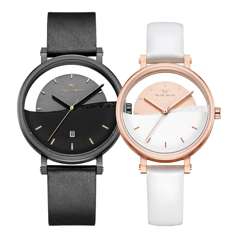 Welly Merck Swiss Hand-Express Couple Watch, Birthday Gift for Girlfriend Or Boyfriend, Light Luxury