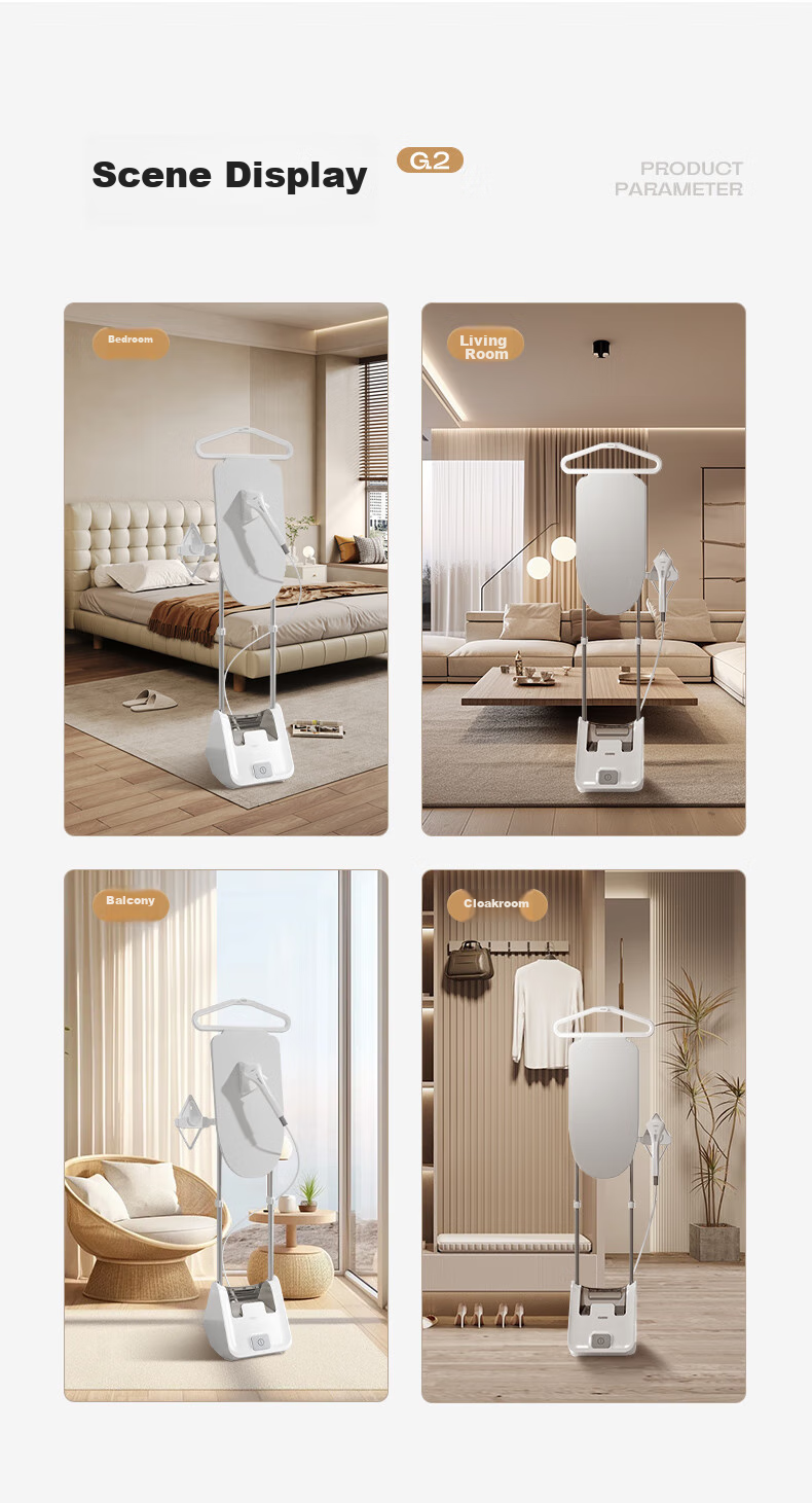 CuoRi Upright Garment Steamer, 140g/min Explosion Steam Tank, 2.5L [Healing-Style Ironing], Home Use Handheld Electric Iron, Dual-Rod Flat Hanging Iron G2 13