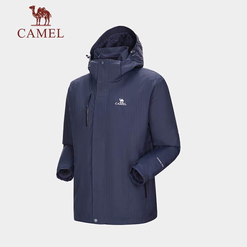 CAMEL Outdoor Men's and Women's 3-in-1 Waterproof Windproof Jacket A7W217127B