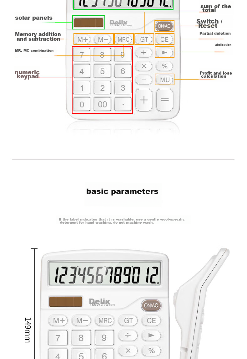 Deli People's Education Edition Fourth Grade Same Model Elementary School Student-Specific Calculator, Math Textbook Synchronized Computer, Multifunctional Office And Accounting Calculation TE31 Blue 12