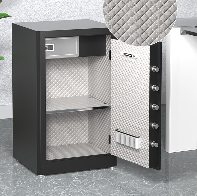 Deli Safe Deposit Box, Home And Office Fingerprint Password Security Box, Small Confidential Box, Can Be Built into Wall Or Cabinet, Storage Box, Double Lock Opening, 45cm Zhenshanhu Series Black 8