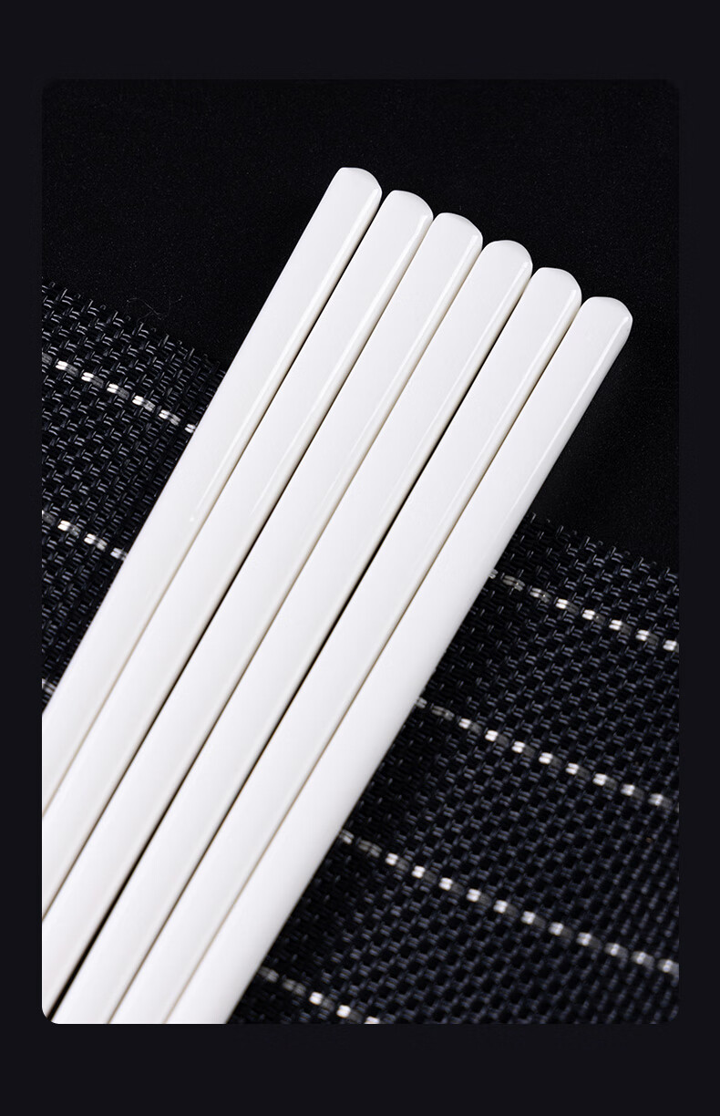 Songfaciqi Ceramic Chopsticks for Home Use, Pure White Chinese Style Gift Box Set, Mold-Resistant, Heat-Resistant, Easy to Clean, Household Chopsticks, 10 Pairs 7