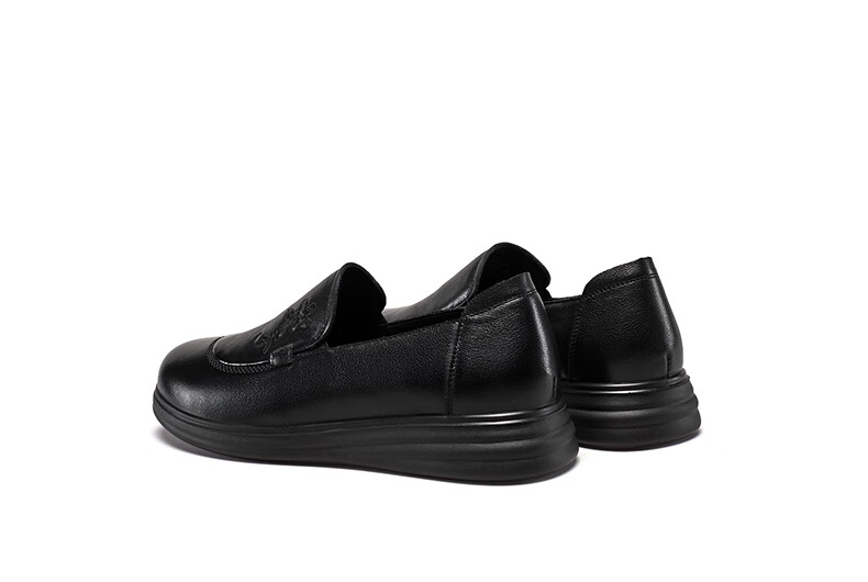 Eierkang Middle-aged and Elderly Women's Soft Sole Leather Shoes 16882W Off-white Size 39 12