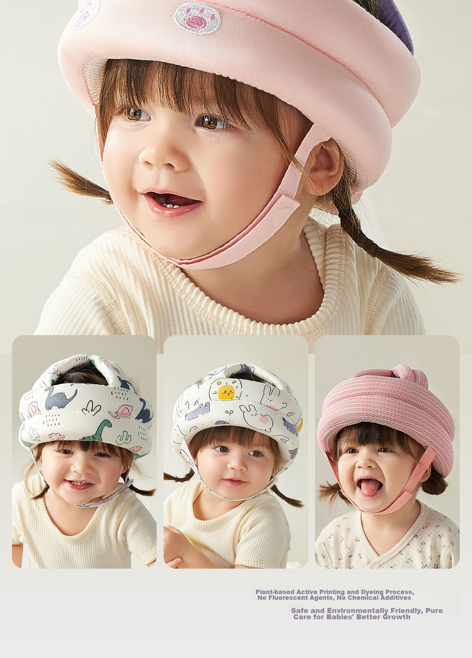Scoornest Baby Walking Head Protection Cap, Toddler Anti-Fall Hat, Infant Head Guard Pad, Children's Anti-Collision Pillow, Summer Breathable 6
