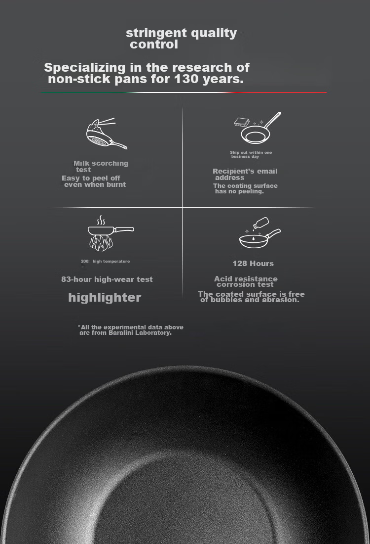BALLARINI Non-Stick Pan Compatible with Induction Cooker And Gas Stove, Imported Flat Bottom Wok, Large Belly Pan, Stir-Fry Pan, Bologna 28cm 4