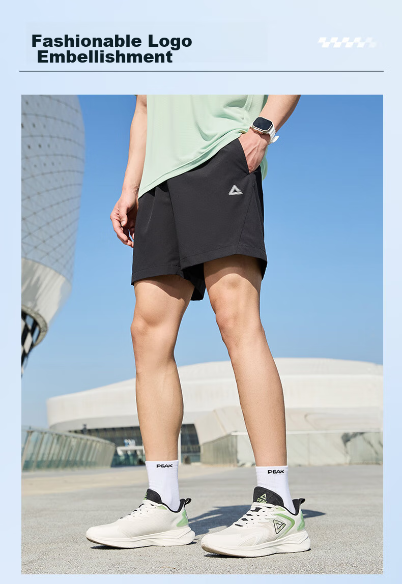 PEAK Quick-Dry Shorts for Men, Summer Running Sports Loose Badminton Pants, Casual Breathable Knee-Length Shorts DF352291 4
