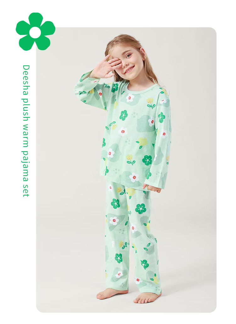 DEESHA [100% Cotton Mesh] Children's Loungewear, Girls' Pajamas for Older Kids, Children's Air Conditioning Suit Set 7