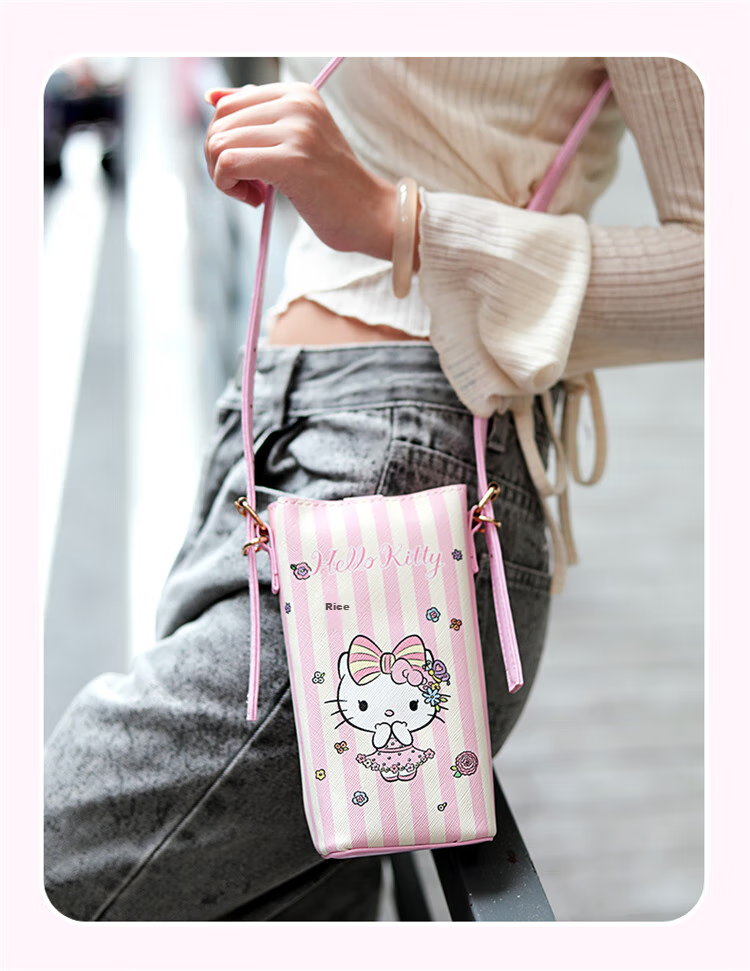 Mesuca X Kuromi Handbag, Women's Portable Phone Bag, Shoulder Crossbody Small Purse, Birthday Gift for Girls 50