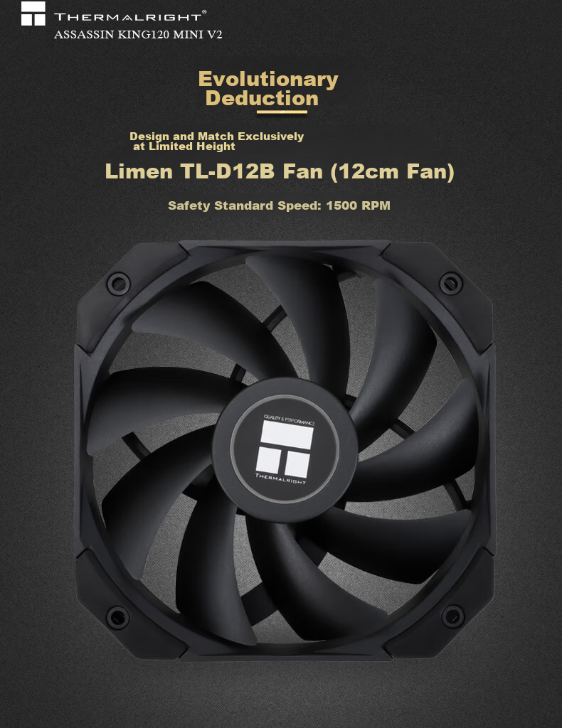 Thermalright Assassin King 120 MINI V2 CPU Air Cooler, Height 135mm, AGHP4 Generation 5 Heat Pipes, Copper Base, Nickel-Plated, AK120 MINI V2 10