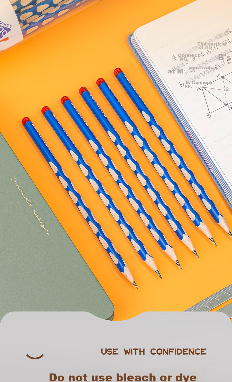 Deli Perforated Pencils, 30 Pieces, 2B Lead, Triangular Shaft, Easy Grip, Children's Posture-Correcting Pencils, Student Writing Practice Pencils, 58185 School Supplies for Students 7