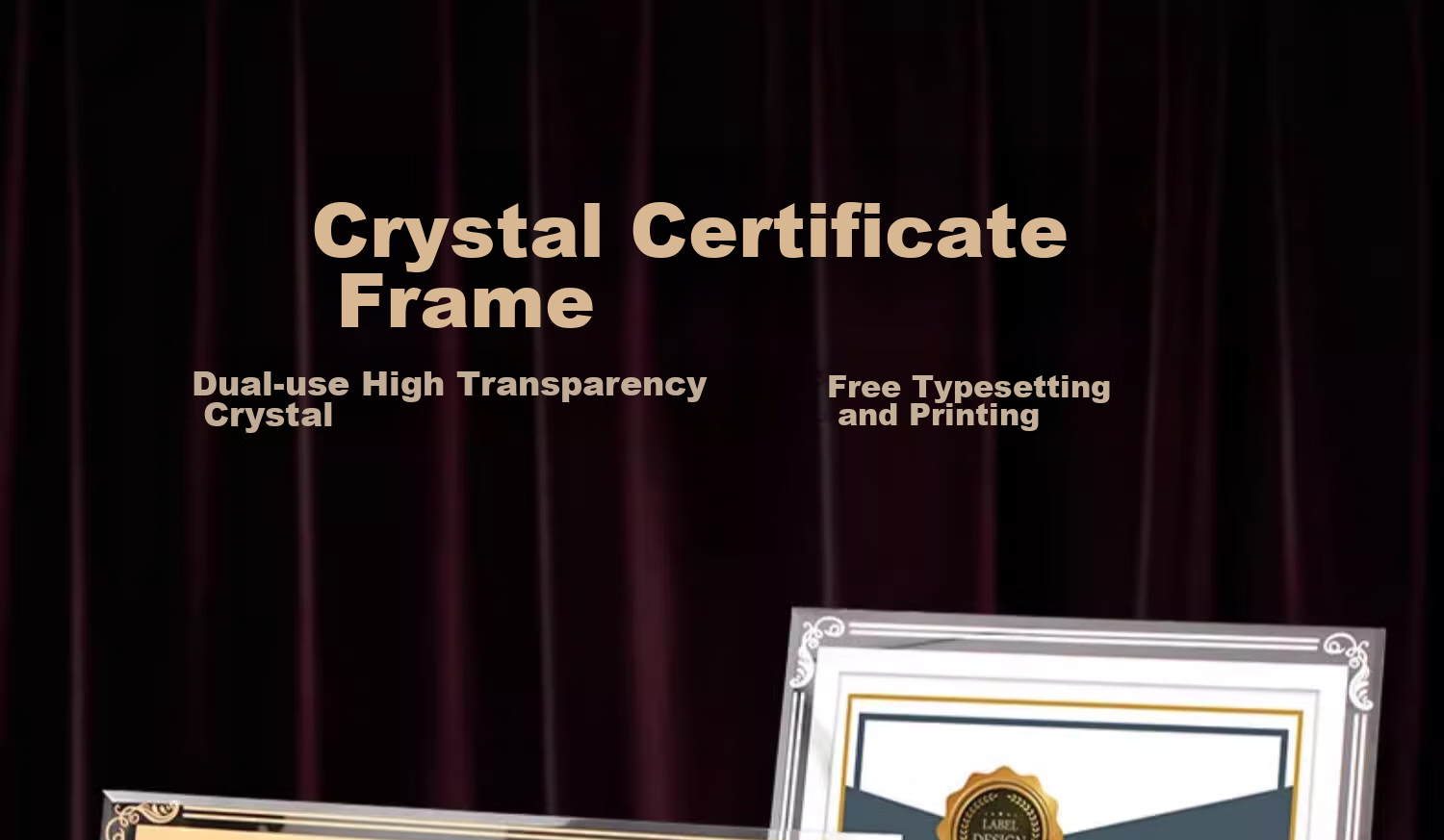 Weiji A4 Acrylic Crystal Honor Certificate Frame, Award Display Stand, High-End Customized Appointment Letter, Graduation Certificate Cover, Customized Collection, Donation, Award, Outstanding Employee, 1701 1