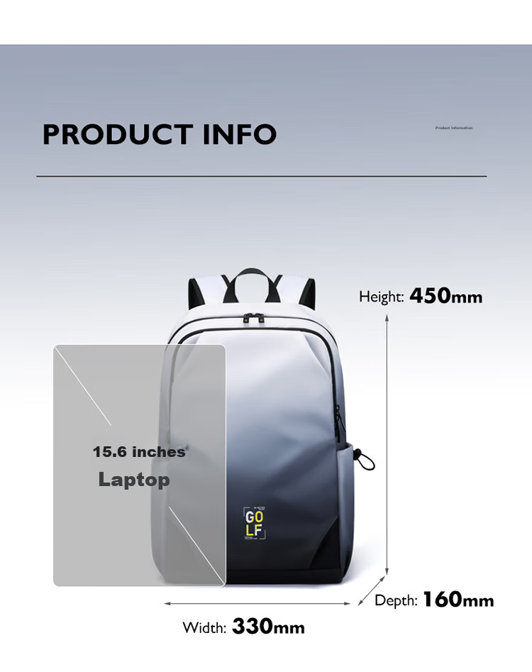 GOLF Backpack for Men And Women, Travel Laptop Bag, 15.6-Inch Computer Backpack for Students, Gradient Cycling Sports Backpack 10