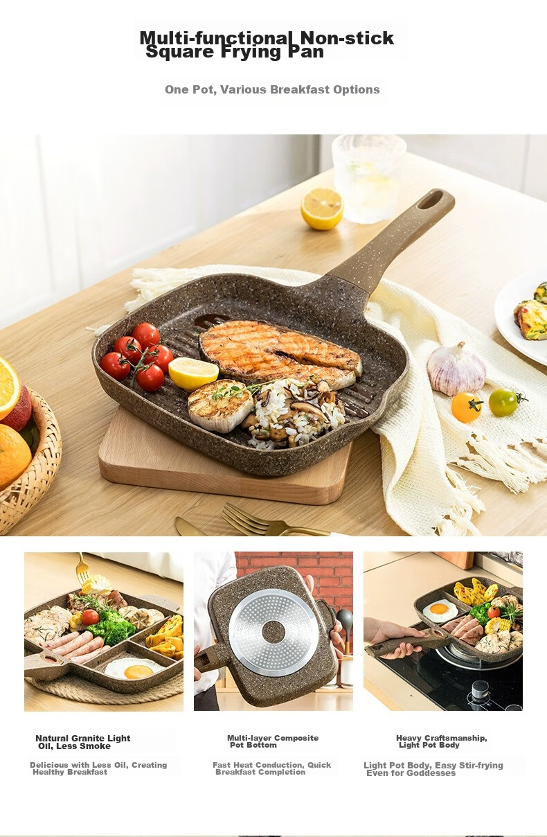 Amercook Alfitai Cookware Set, Two-Piece Set Including Wok, Non-Stick Pan, Flat Bottom Pan, Frying Pan, Amermeal Maifanshi Two-Piece Set, Suitable for Induction Cookers And Gas Stoves 22