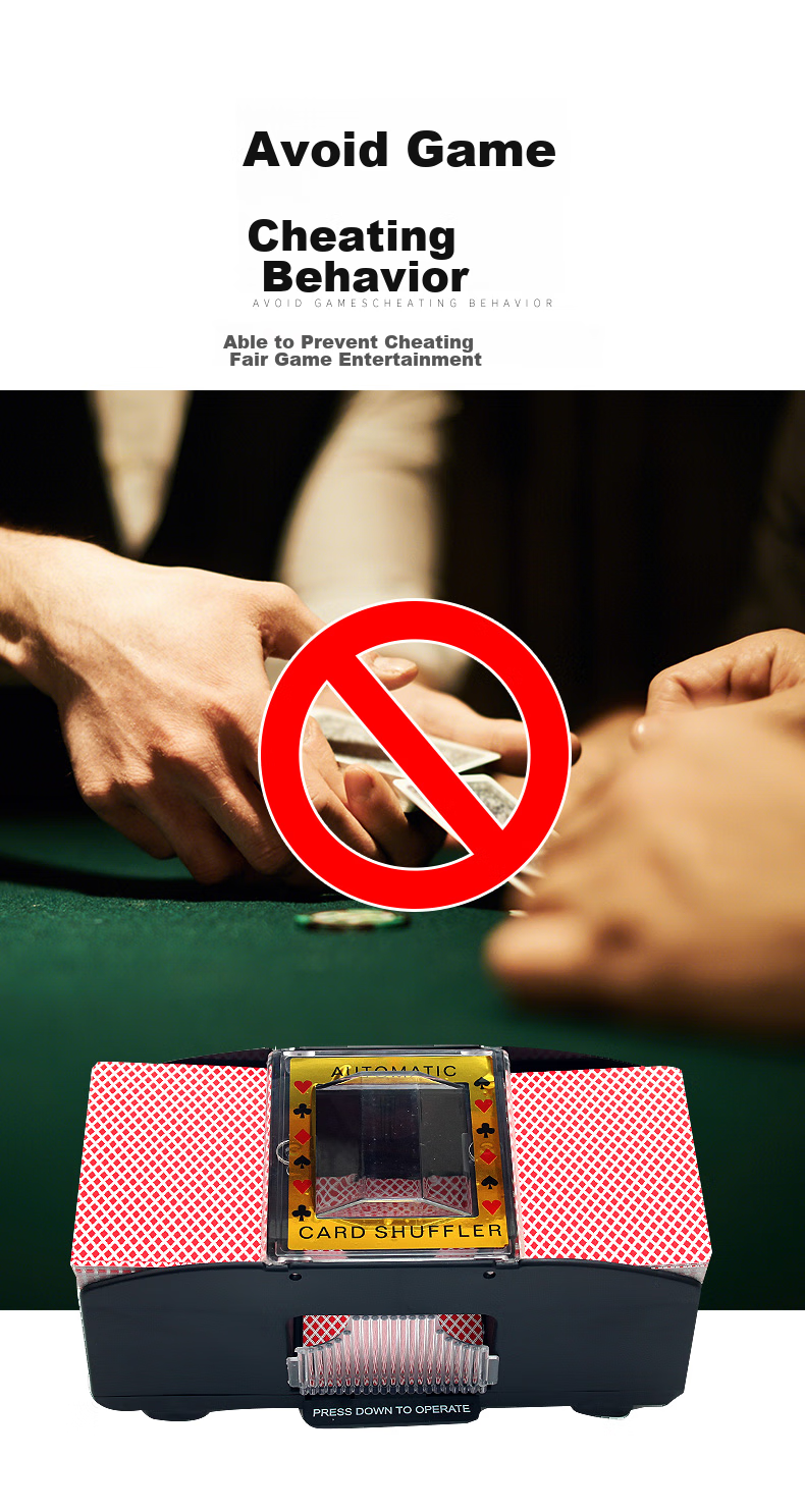 Huasheng Electric Card Shuffler, Plastic Two-Deck Shuffler for Table Games, Can Only Shuffle Cards 5