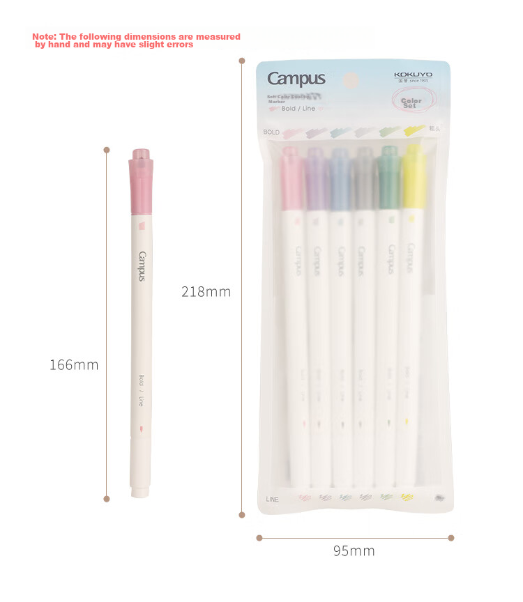 KOKUYO Campus Soft Dual-Tip Highlighter Pen for Students, Light Gray/gray, 1 Pack, WSG-PMW102M 4