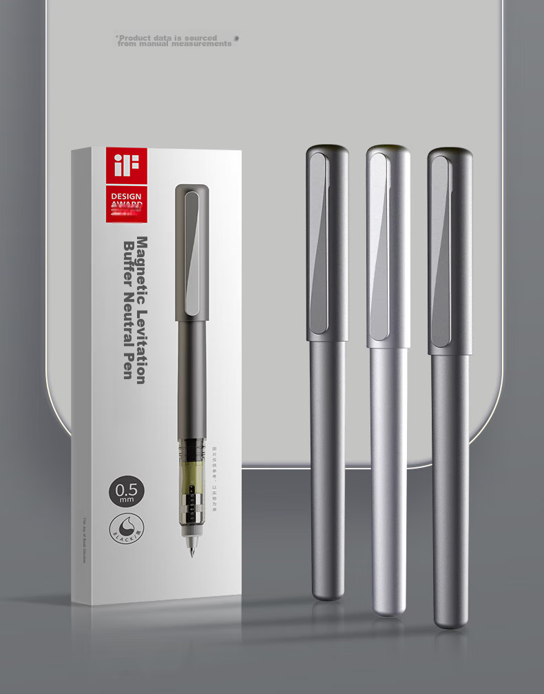 M&G Stationery, Yuexi Magnetic Levitation Buffer Gel Pen 0.5mm Bullet Tip, Retractable Black Ink Pen, for Students' Exams And Office Use, Single Pen AGPT1202 12