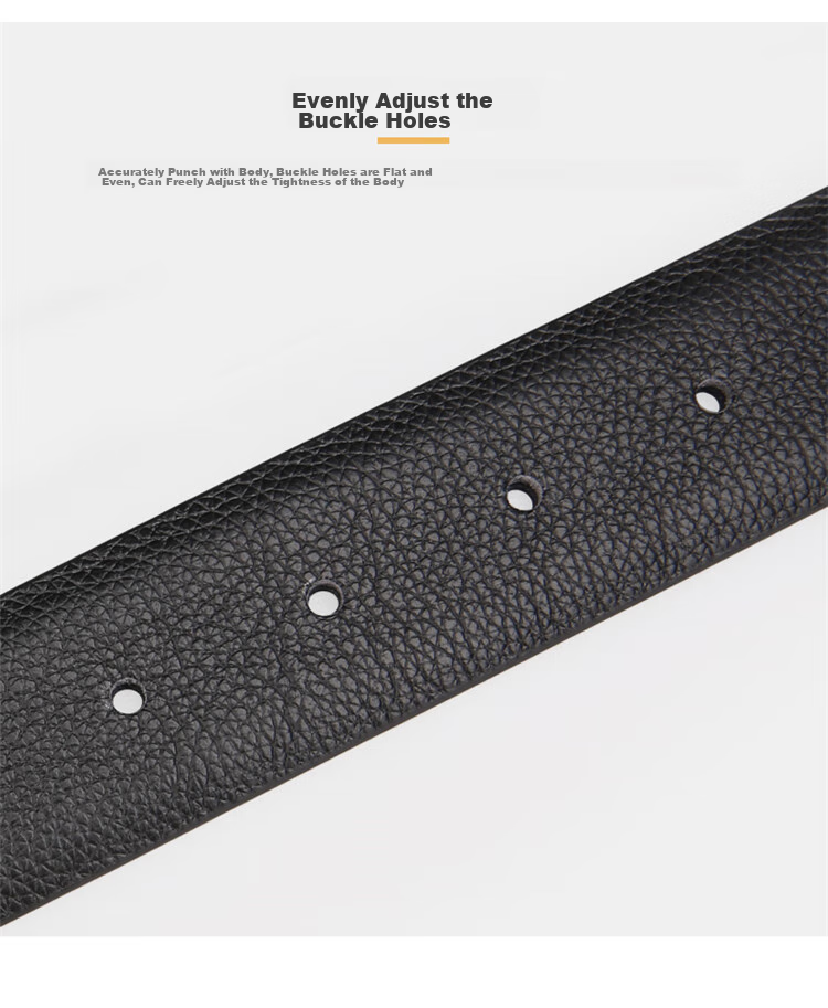 HONGU Men's Belt, Top-Grain Leather, Pin Buckle, Trimmable, Gift Box Packaging, Birthday Present 5