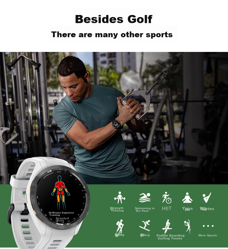 GARMIN Approach S70 Outdoor Business Smart Touchscreen Golf Sports Watch, 47mm Antique Bronze Gold 13