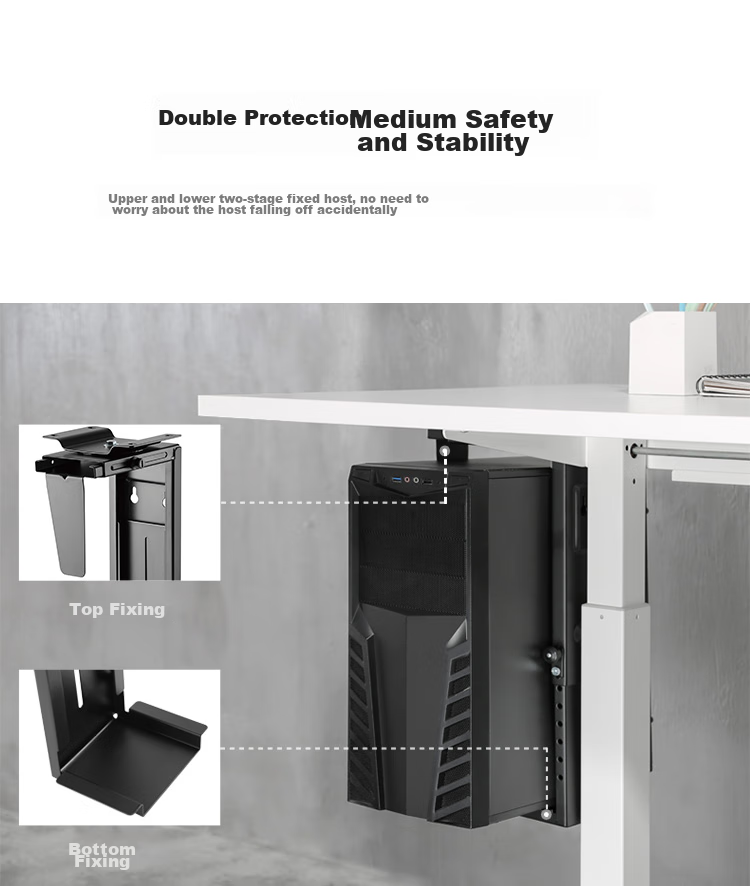 Brateck Beihu Computer Tower Stand, Desktop Computer Bracket, Adjustable Height Desktop Computer Case Stand, Desktop Storage Rack APK40(CPB-6) 6