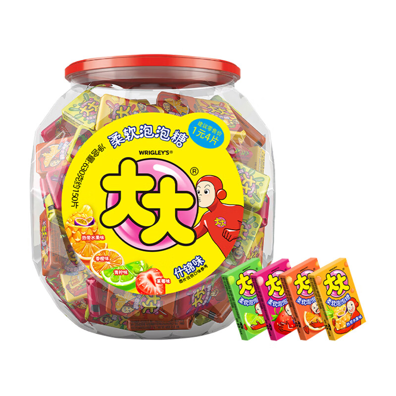 绿箭大大泡泡糖口香糖什锦味630g约150片 儿童休闲零食 清新口气糖果