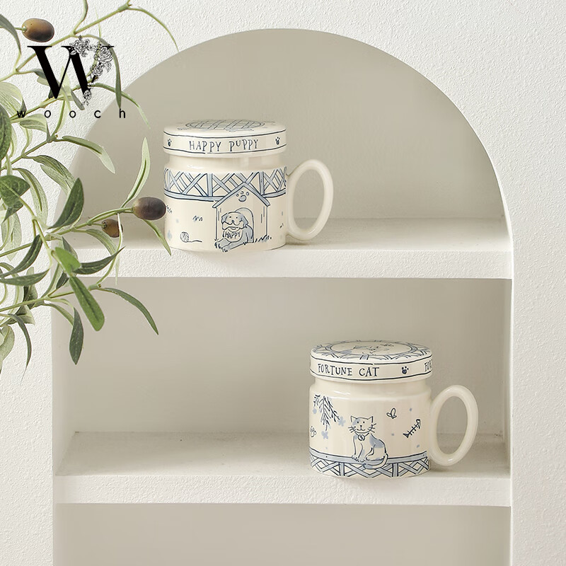 WOOCH [Mid-Autumn Festival Gift] Mug Couple Gift Box Set, Water Cups for Lovers, Friends, Birthday, Wedding, Housewarming
