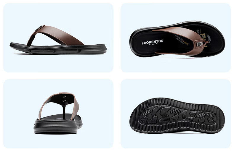 LAORENTOU Men's Summer Fashion Simple Flip Flops Dual-use Slippers Outdoor Beach Sandals LT68 Black Size 38 13