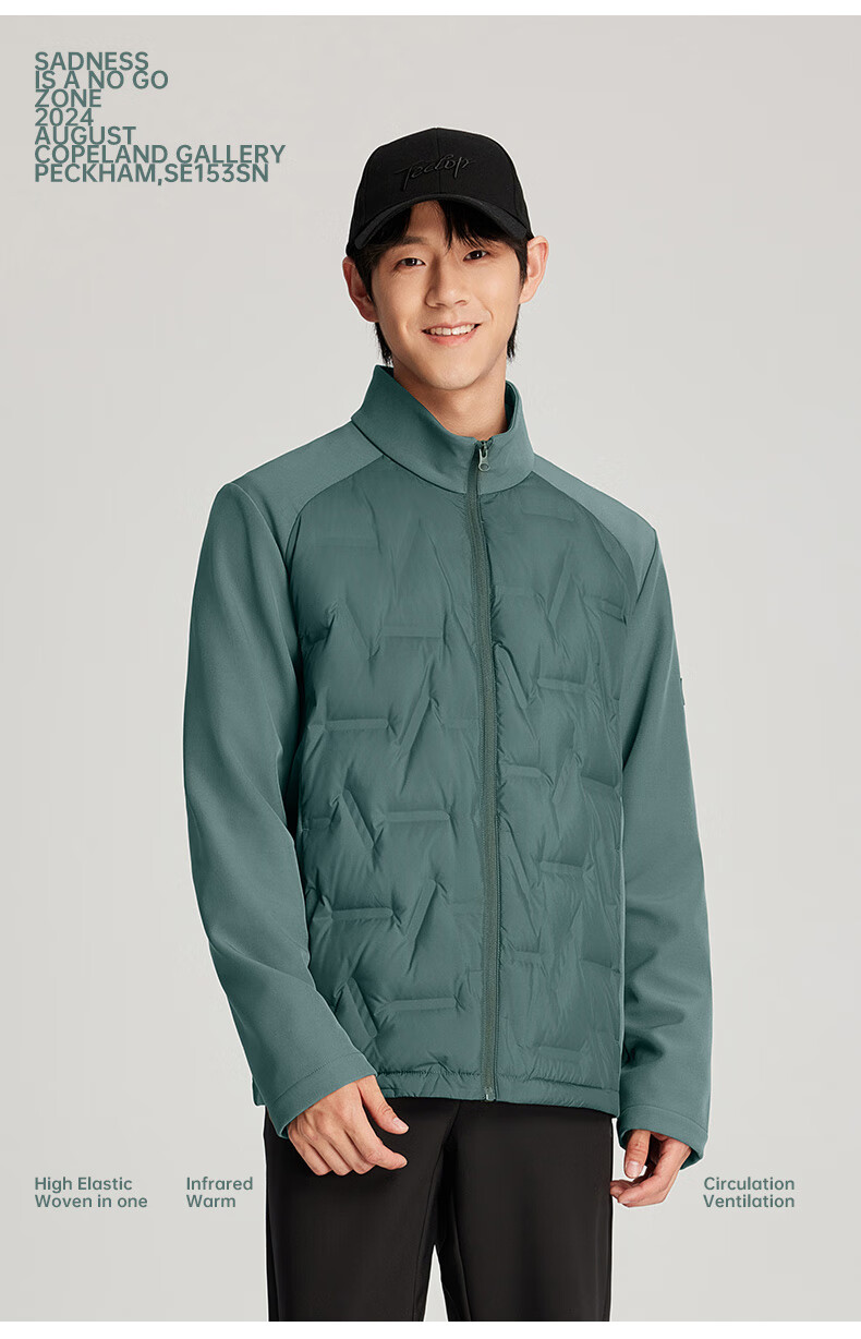 TECTOP Outdoor Lightweight down Jacket for Men, Duck Down Warm Coat, Stone Green, 2XL 26