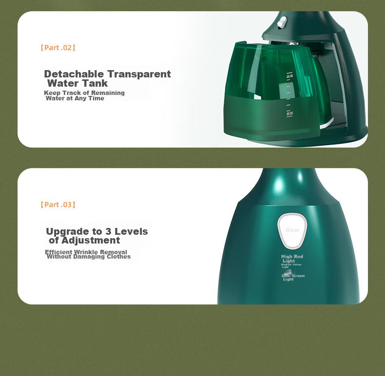 AUX Handheld Garment Steamer, 42g/min High Steam Output, 280ml Water Tank, Home Use Ironing Machine, Compact Portable Electric Iron for Business Trips, Gift And Group Purchase YS3015 31