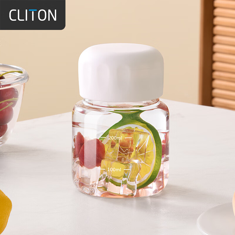 CLITON Chubby Cup Mini Portable Water Bottle with Scale Markings for Soy Milk, Coffee, Breakfast, And Milk Powder