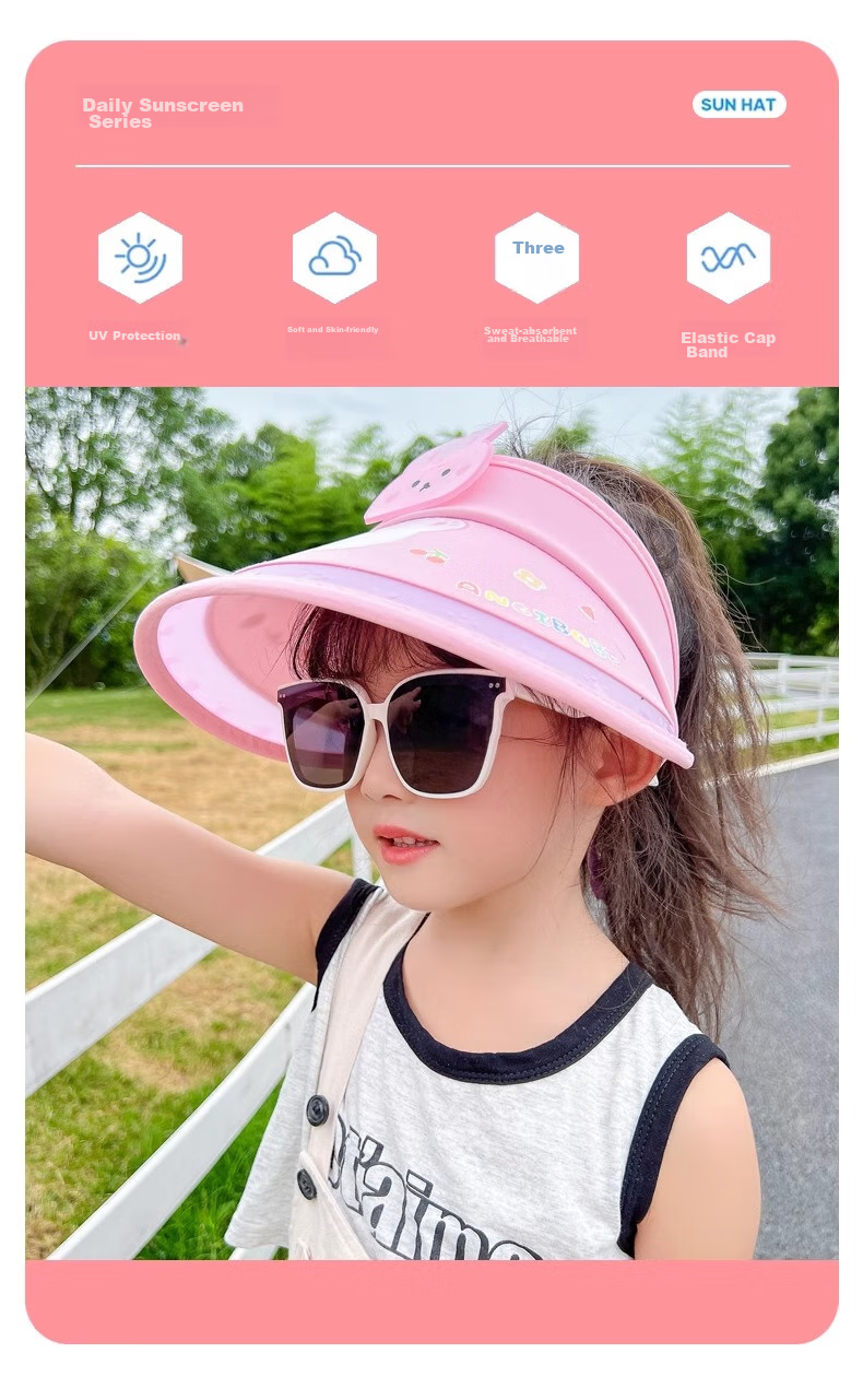 Ousen Children's Sun Protection Hat, New Summer Style Baby Sun Visor Cap, Little Girl UV Protection Wide Brim Hat, Girls' Visor Cap 7