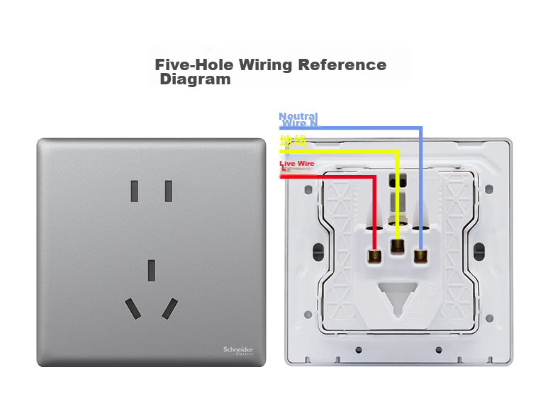 Schneider 16A Air Conditioner Socket, Three-Hole, 86-Type Concealed Installation, Specially Designed for Air Conditioning, High-Power Safe Overload Protectio 11