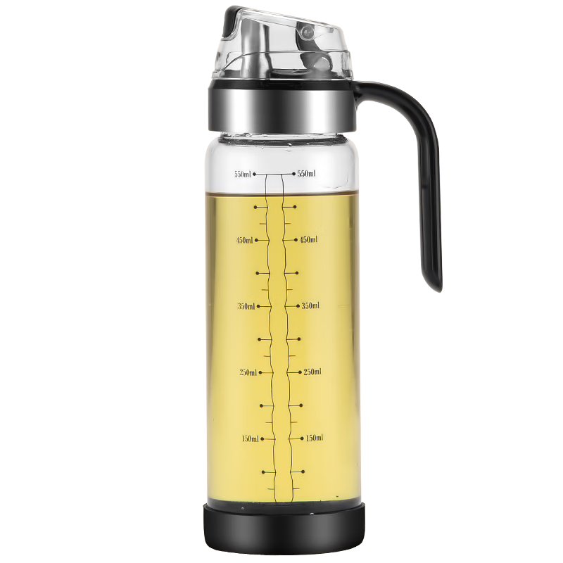 MAXCOOK Glass Oil Dispenser with Automatic Opening And Closing, Leak-Proof Kitchen Home Oil Bottle Container 550ml MCPJ0507